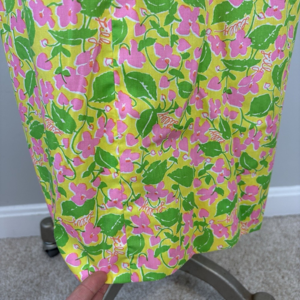 Vtg 70s Lilly Pulitzer The Lilly Floral Midi Dress Pink Sz 14 60s Cottagecore - Picture 10 of 12